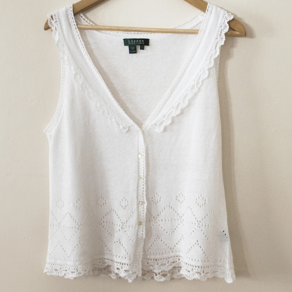 Lauren Ralph Lauren Tops - Lauren Ralph Lauren Linen Knit Sleeveless Top